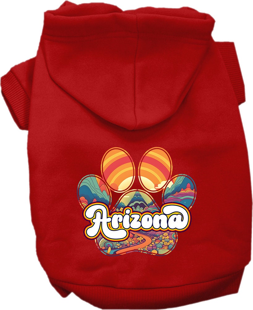 Pet Dog & Cat Screen Printed Hoodie for Medium to Large Pets (Sizes 2XL-6XL), "Arizona Groovy Summit"