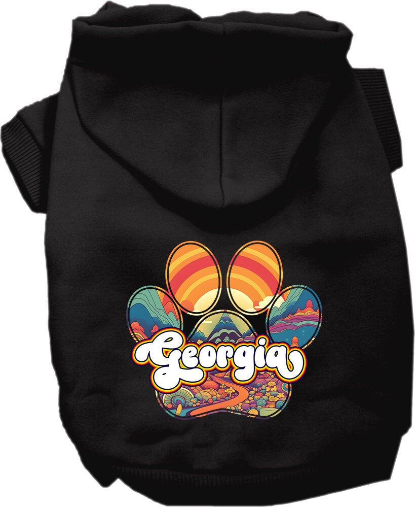 Pet Dog & Cat Screen Printed Hoodie for Small to Medium Pets (Sizes XS-XL), "Georgia Groovy Summit"