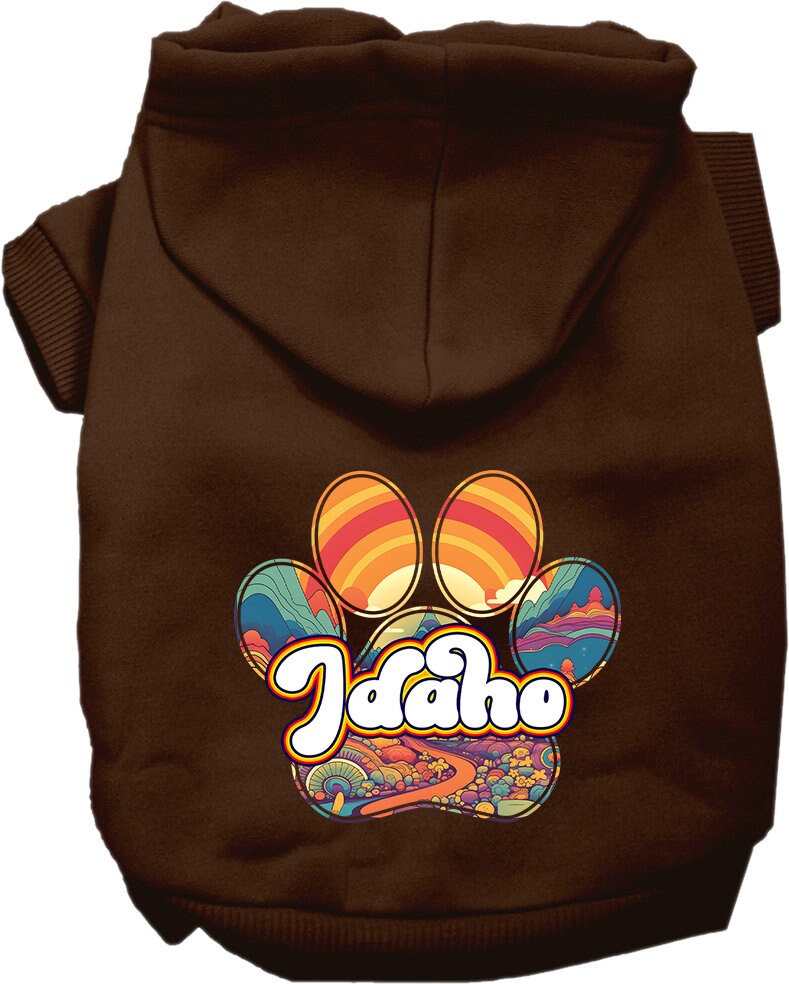 Pet Dog & Cat Screen Printed Hoodie for Small to Medium Pets (Sizes XS-XL), "Idaho Groovy Summit"