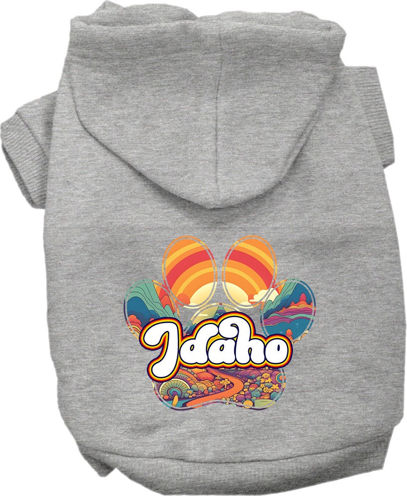 Pet Dog & Cat Screen Printed Hoodie for Medium to Large Pets (Sizes 2XL-6XL), "Idaho Groovy Summit"