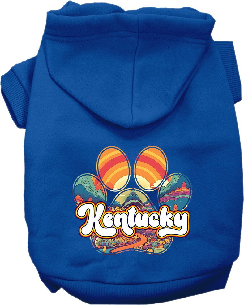 Pet Dog & Cat Screen Printed Hoodie for Medium to Large Pets (Sizes 2XL-6XL), "Kentucky Groovy Summit"