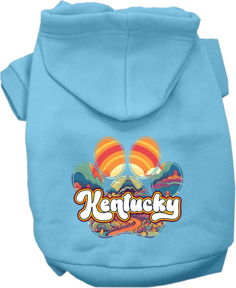 Pet Dog & Cat Screen Printed Hoodie for Small to Medium Pets (Sizes XS-XL), "Kentucky Groovy Summit"