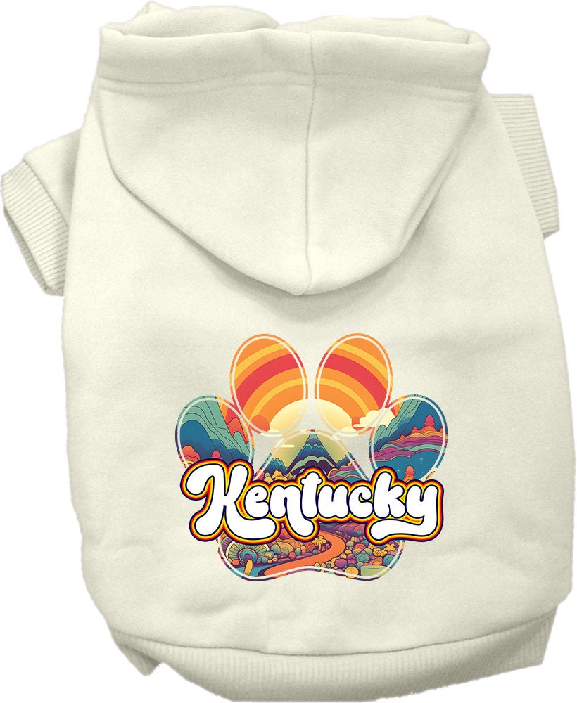 Pet Dog & Cat Screen Printed Hoodie for Small to Medium Pets (Sizes XS-XL), "Kentucky Groovy Summit"