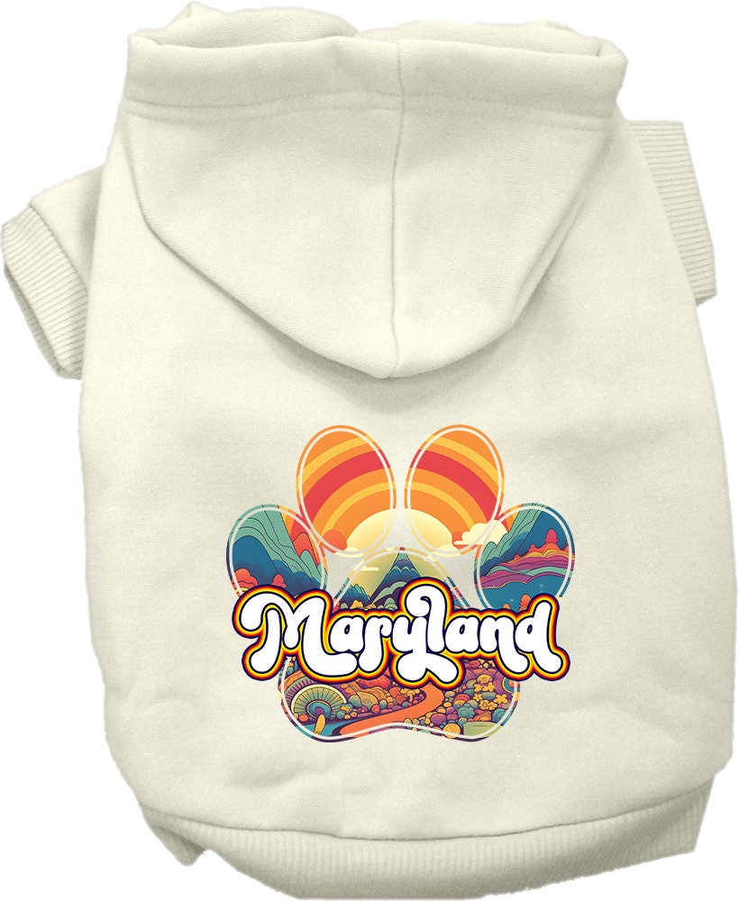 Pet Dog & Cat Screen Printed Hoodie for Small to Medium Pets (Sizes XS-XL), "Maryland Groovy Summit"