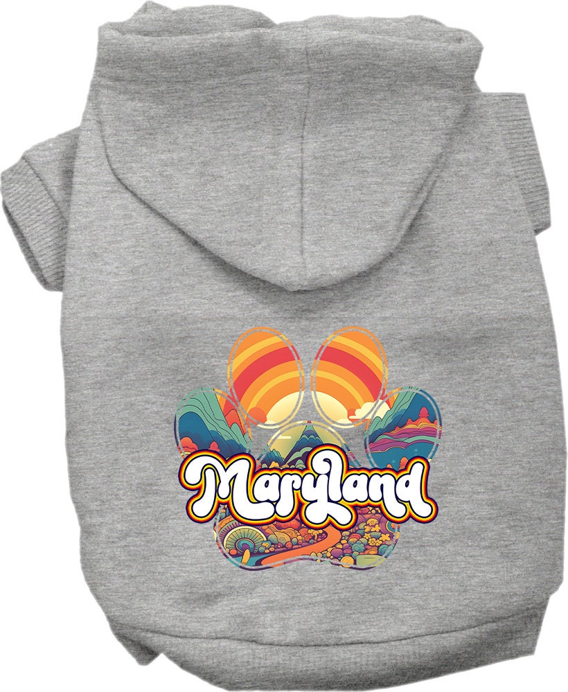 Pet Dog & Cat Screen Printed Hoodie for Medium to Large Pets (Sizes 2XL-6XL), "Maryland Groovy Summit"