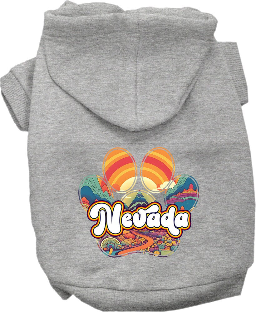 Pet Dog & Cat Screen Printed Hoodie for Medium to Large Pets (Sizes 2XL-6XL), "Nevada Groovy Summit"