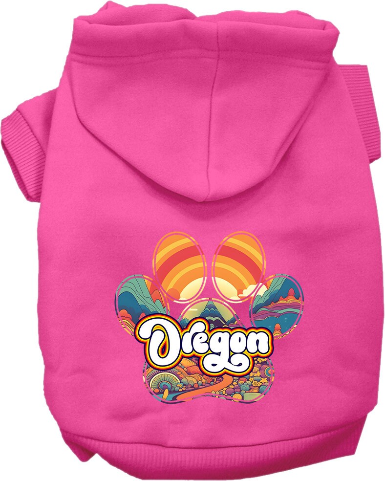 Pet Dog & Cat Screen Printed Hoodie for Medium to Large Pets (Sizes 2XL-6XL), "Oregon Groovy Summit"