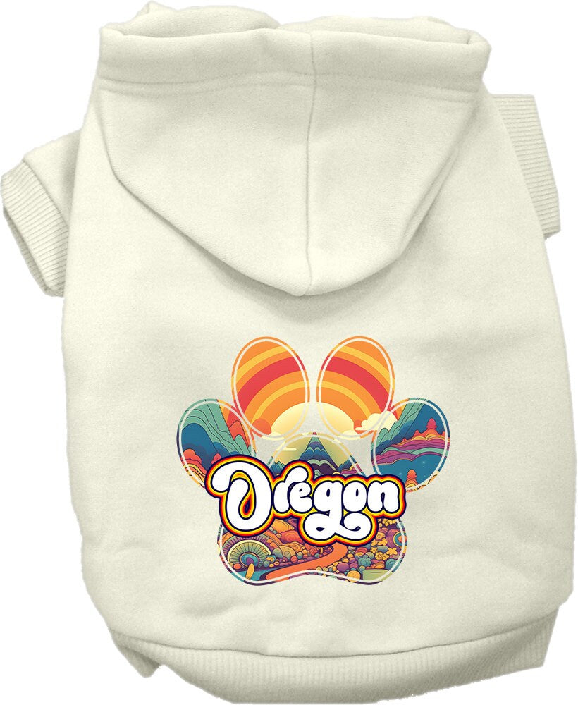 Pet Dog & Cat Screen Printed Hoodie for Medium to Large Pets (Sizes 2XL-6XL), "Oregon Groovy Summit"