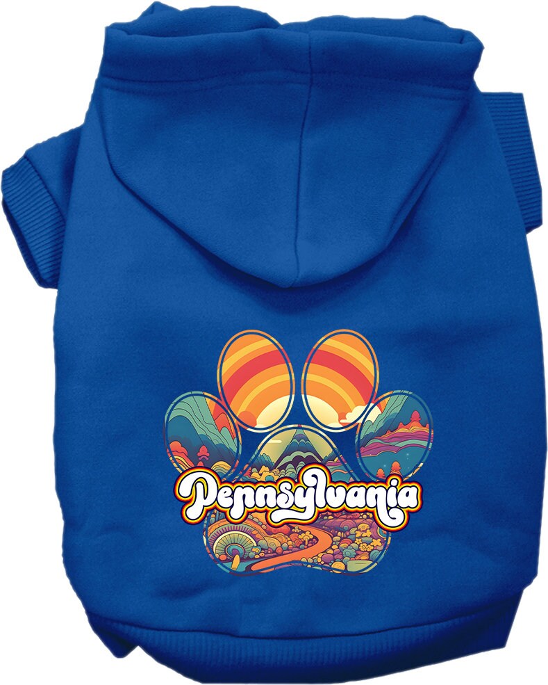 Pet Dog & Cat Screen Printed Hoodie for Medium to Large Pets (Sizes 2XL-6XL), "Pennsylvania Groovy Summit"