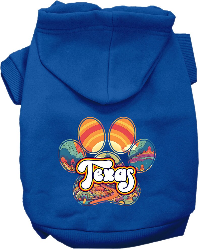 Pet Dog & Cat Screen Printed Hoodie for Medium to Large Pets (Sizes 2XL-6XL), "Texas Groovy Summit"