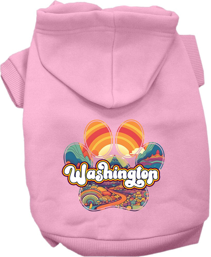 Pet Dog & Cat Screen Printed Hoodie for Medium to Large Pets (Sizes 2XL-6XL), "Washington Groovy Summit"