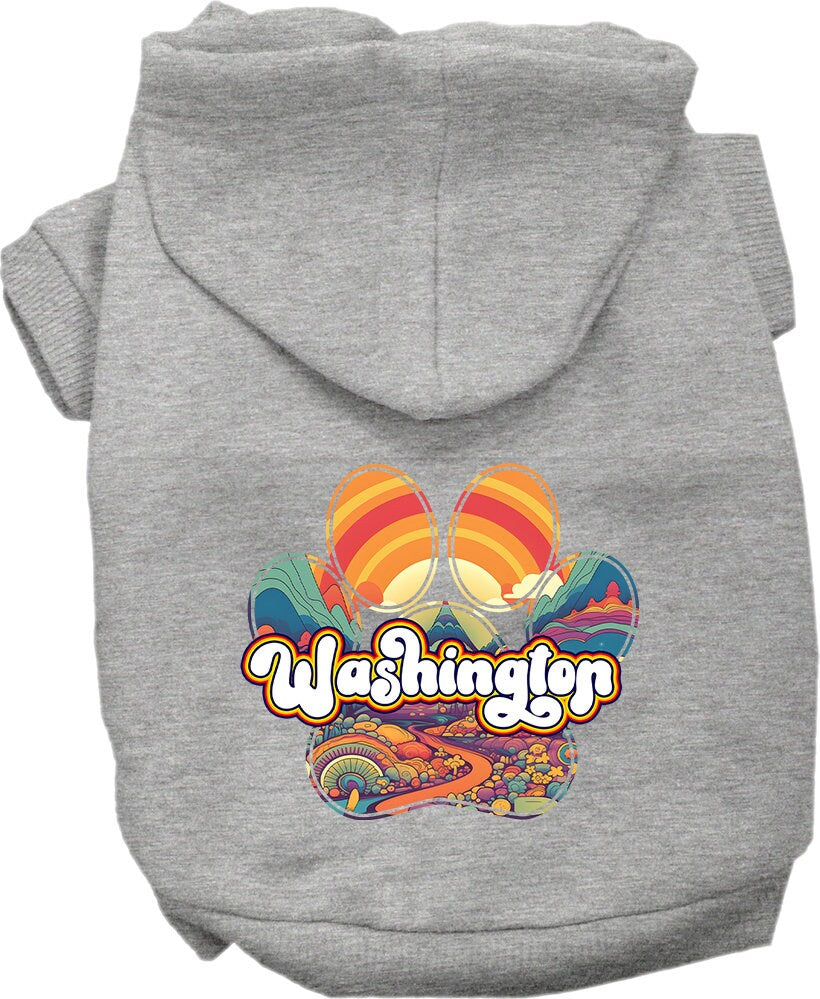 Pet Dog & Cat Screen Printed Hoodie for Medium to Large Pets (Sizes 2XL-6XL), "Washington Groovy Summit"