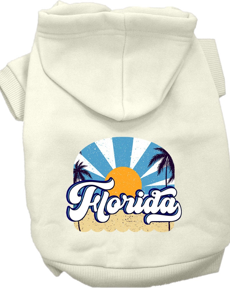 Pet Dog & Cat Screen Printed Hoodie for Small to Medium Pets (Sizes XS-XL), "Florida Coast"