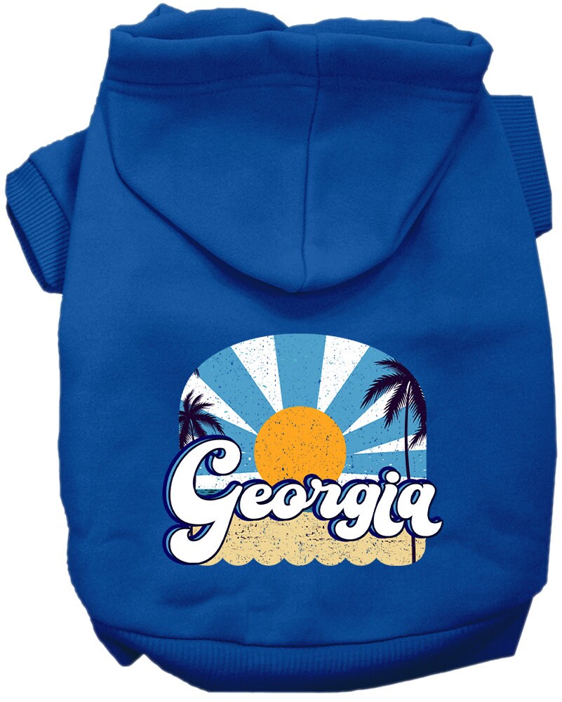 Pet Dog & Cat Screen Printed Hoodie for Small to Medium Pets (Sizes XS-XL), "Georgia Coast"