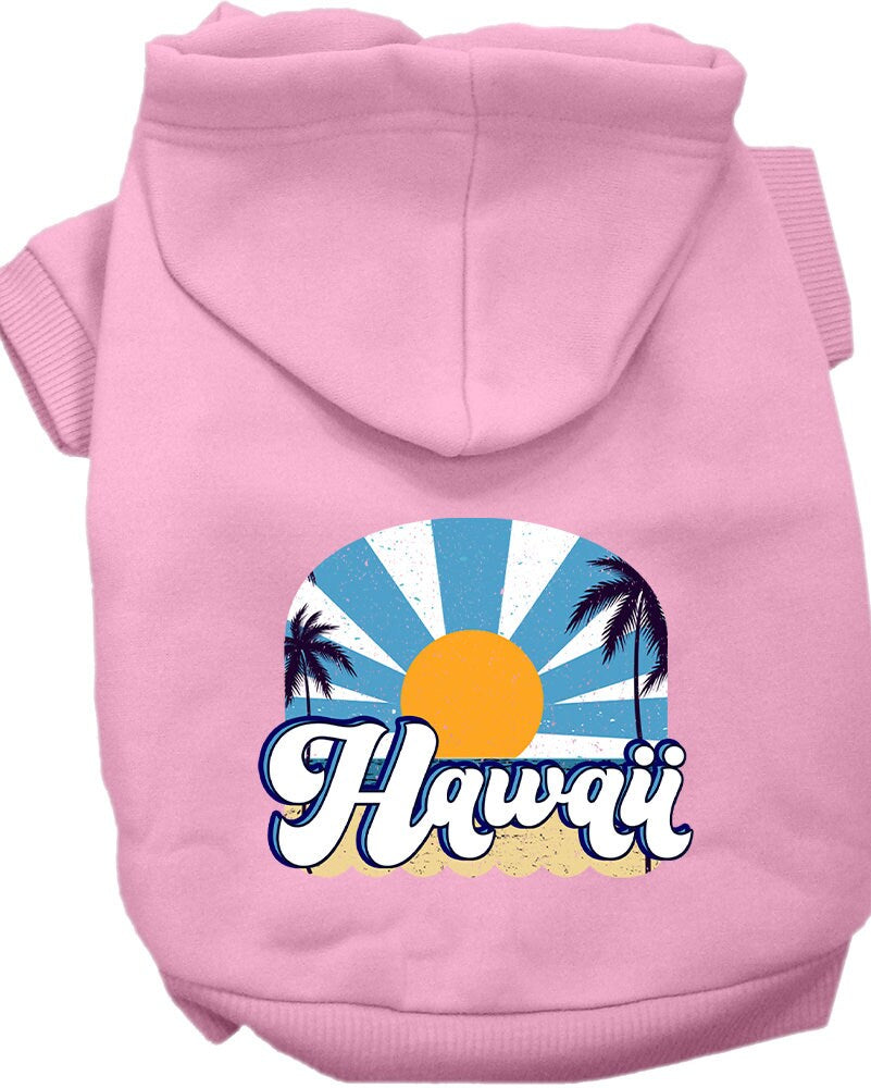 Pet Dog & Cat Screen Printed Hoodie for Small to Medium Pets (Sizes XS-XL), "Hawaii Coast"