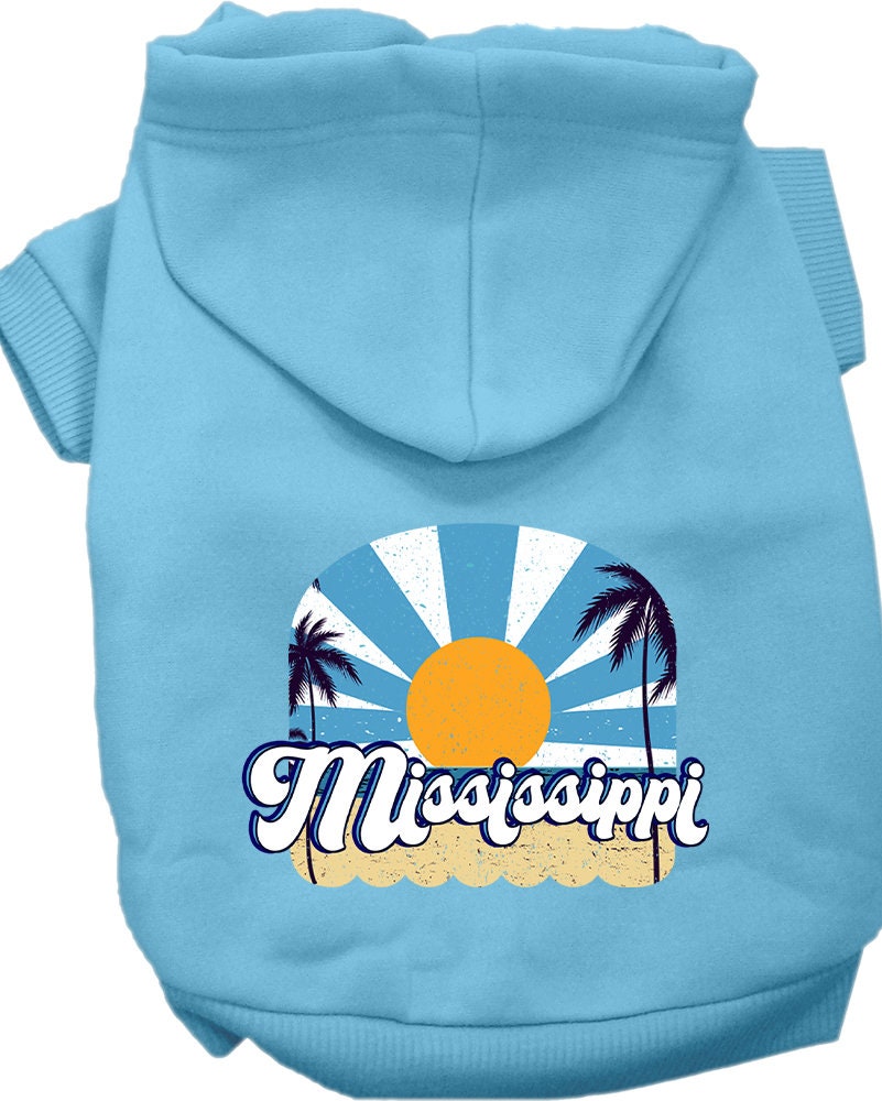 Pet Dog & Cat Screen Printed Hoodie for Medium to Large Pets (Sizes 2XL-6XL), "Mississippi Coast"