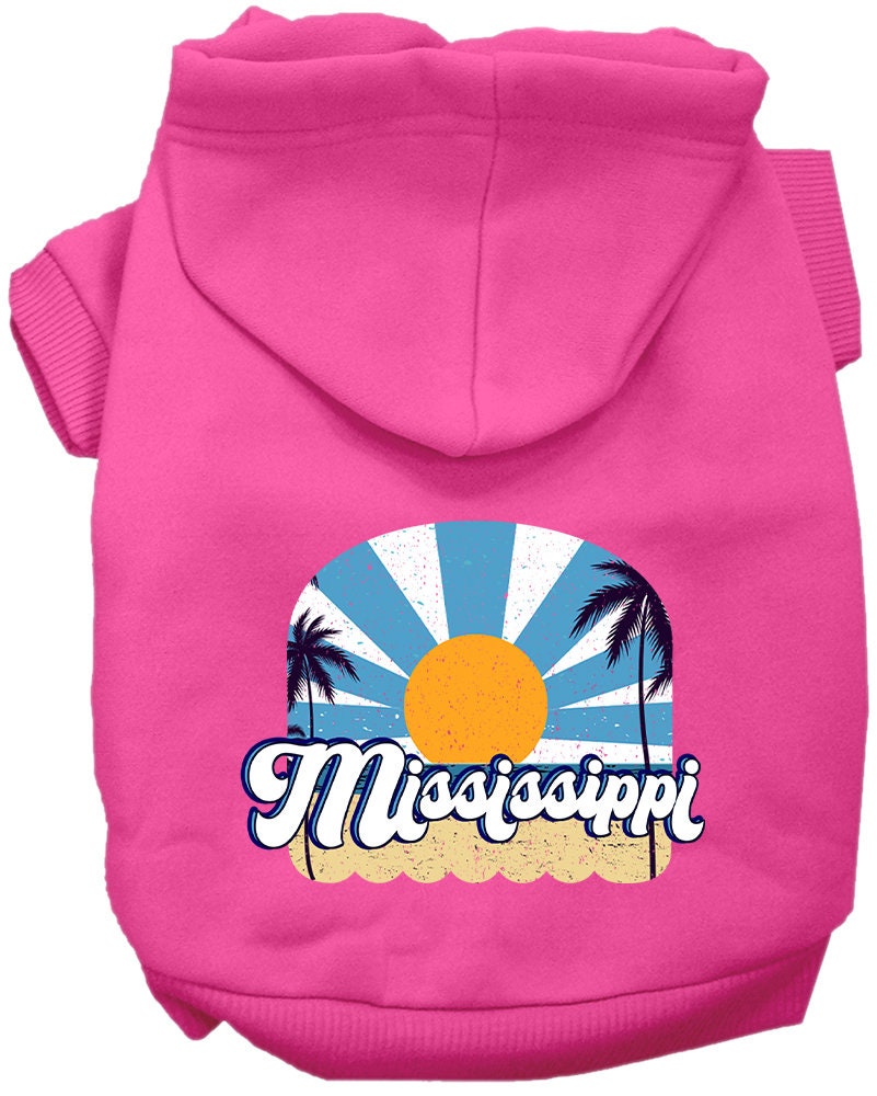 Pet Dog & Cat Screen Printed Hoodie for Medium to Large Pets (Sizes 2XL-6XL), "Mississippi Coast"