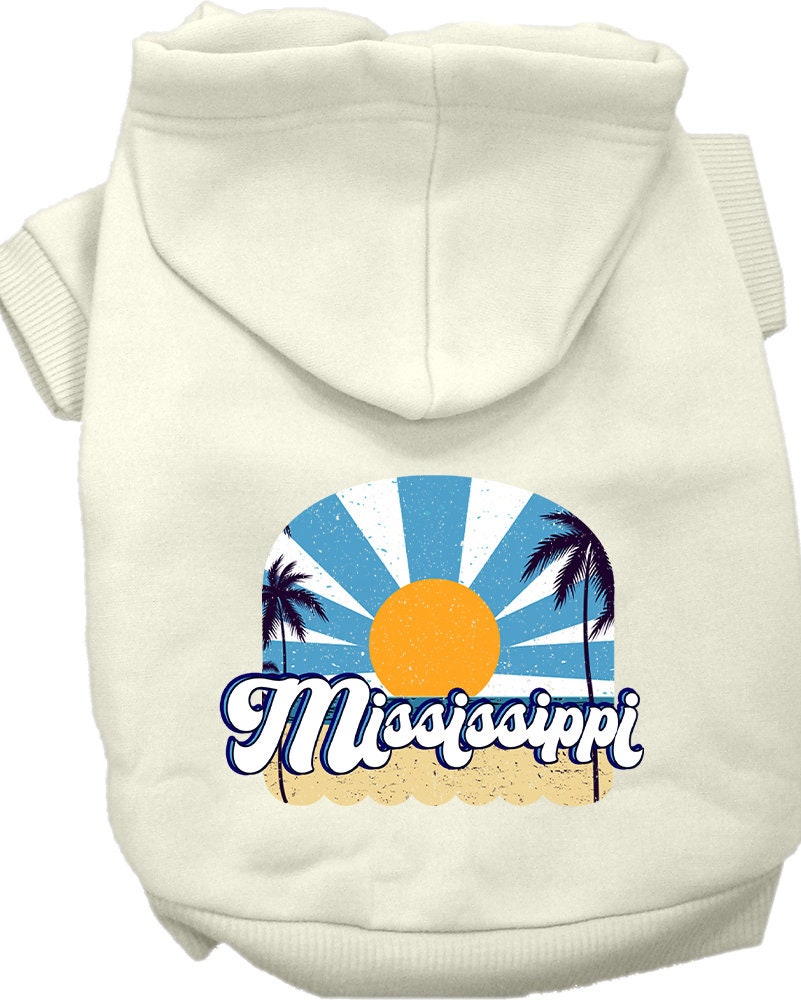 Pet Dog & Cat Screen Printed Hoodie for Medium to Large Pets (Sizes 2XL-6XL), "Mississippi Coast"