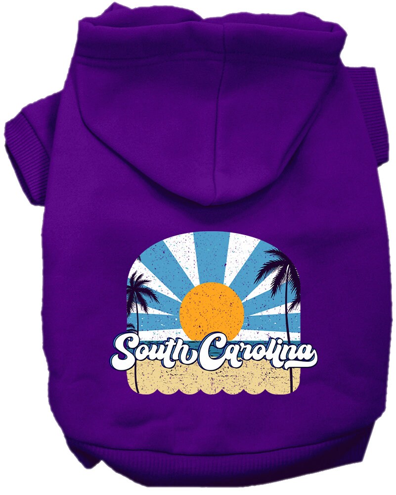 Pet Dog & Cat Screen Printed Hoodie for Medium to Large Pets (Sizes 2XL-6XL), "South Carolina Coast"