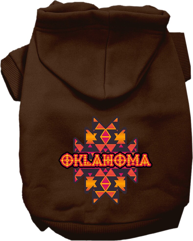 Pet Dog & Cat Screen Printed Hoodie for Medium to Large Pets (Sizes 2XL-6XL), "Oklahoma Navajo Tribal"