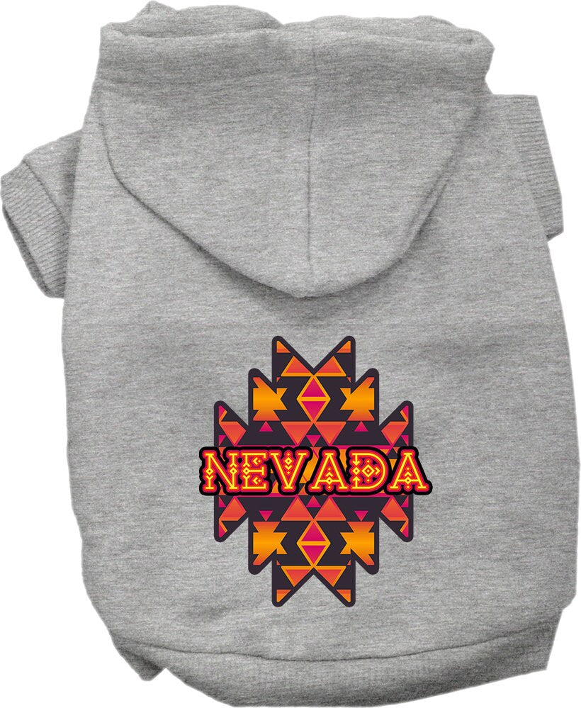 Pet Dog & Cat Screen Printed Hoodie for Medium to Large Pets (Sizes 2XL-6XL), "Nevada Navajo Tribal"