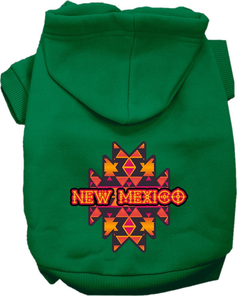 Pet Dog & Cat Screen Printed Hoodie for Medium to Large Pets (Sizes 2XL-6XL), "New Mexico Navajo Tribal"