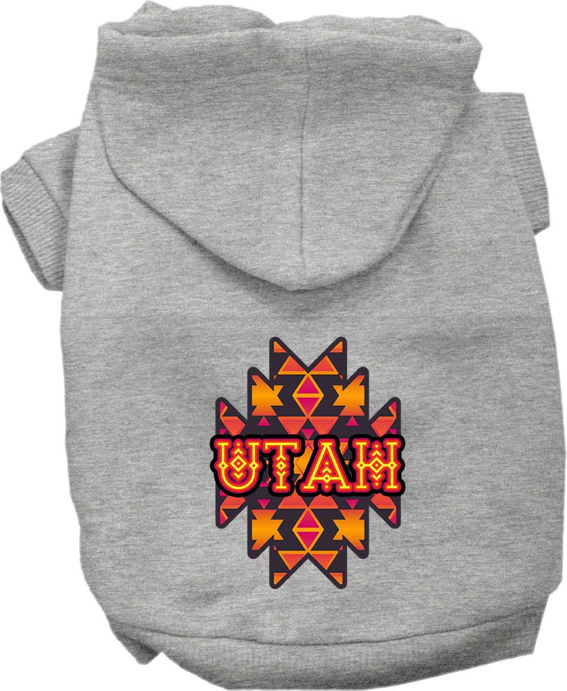 Pet Dog & Cat Screen Printed Hoodie for Medium to Large Pets (Sizes 2XL-6XL), "Utah Navajo Tribal"