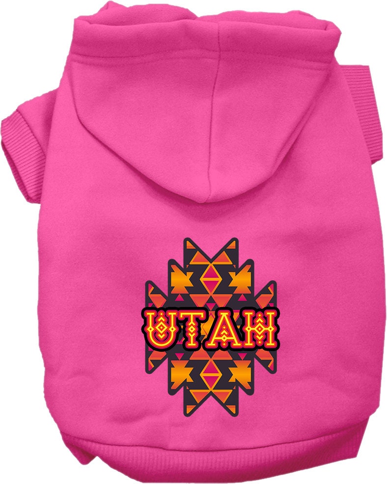 Pet Dog & Cat Screen Printed Hoodie for Medium to Large Pets (Sizes 2XL-6XL), "Utah Navajo Tribal"