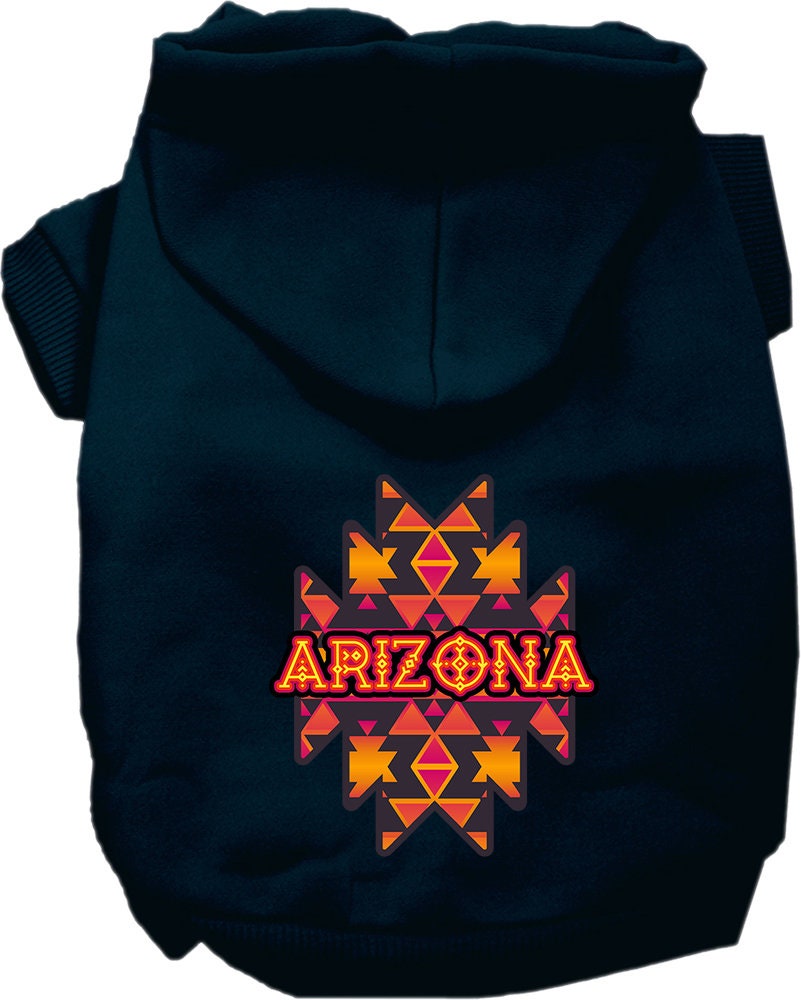 Pet Dog & Cat Screen Printed Hoodie for Medium to Large Pets (Sizes 2XL-6XL), "Arizona Navajo Tribal"