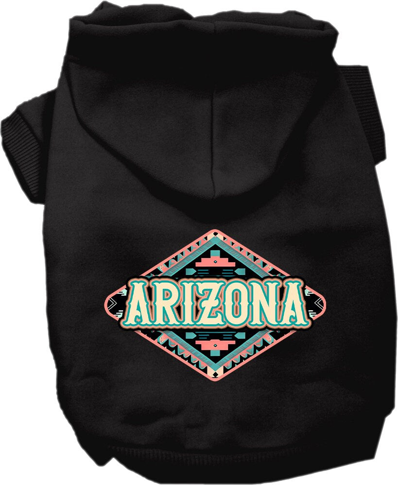 Pet Dog & Cat Screen Printed Hoodie for Medium to Large Pets (Sizes 2XL-6XL), "Arizona Peach Aztec"