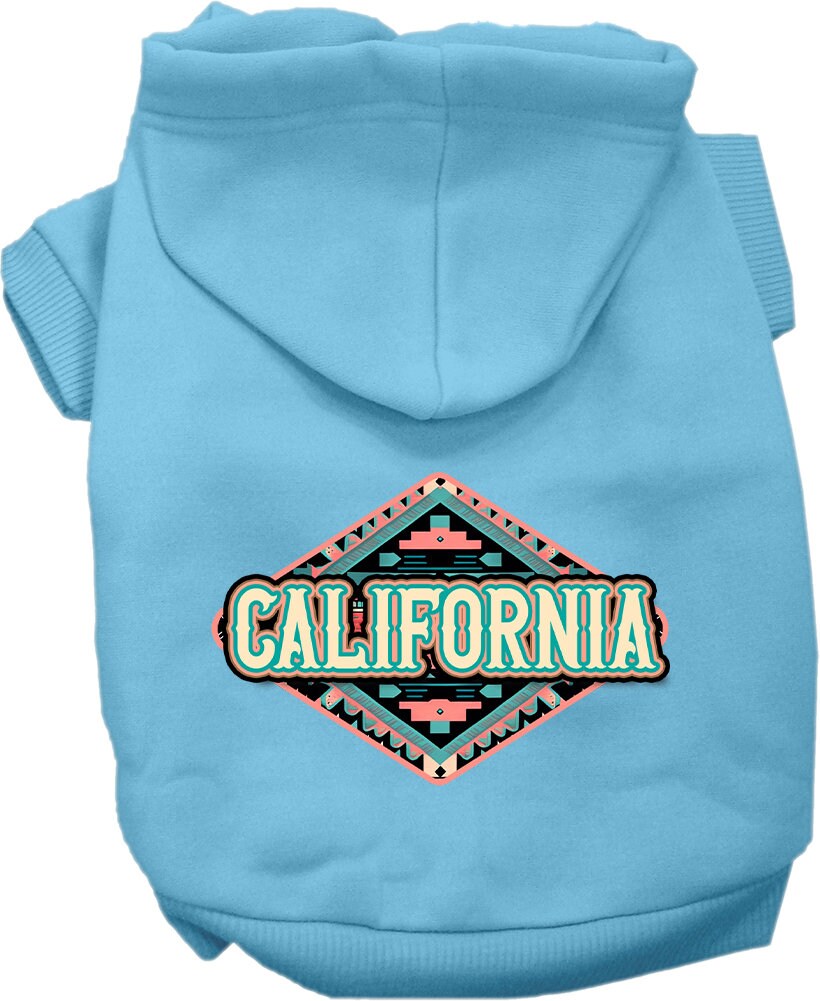 Pet Dog & Cat Screen Printed Hoodie for Medium to Large Pets (Sizes 2XL-6XL), "California Peach Aztec"