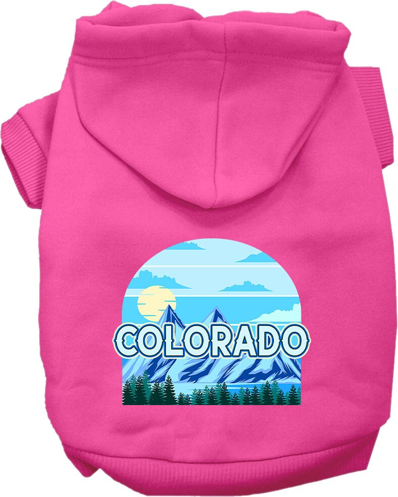 Pet Dog & Cat Screen Printed Hoodie for Small to Medium Pets (Sizes XS-XL), "Colorado Trailblazer"