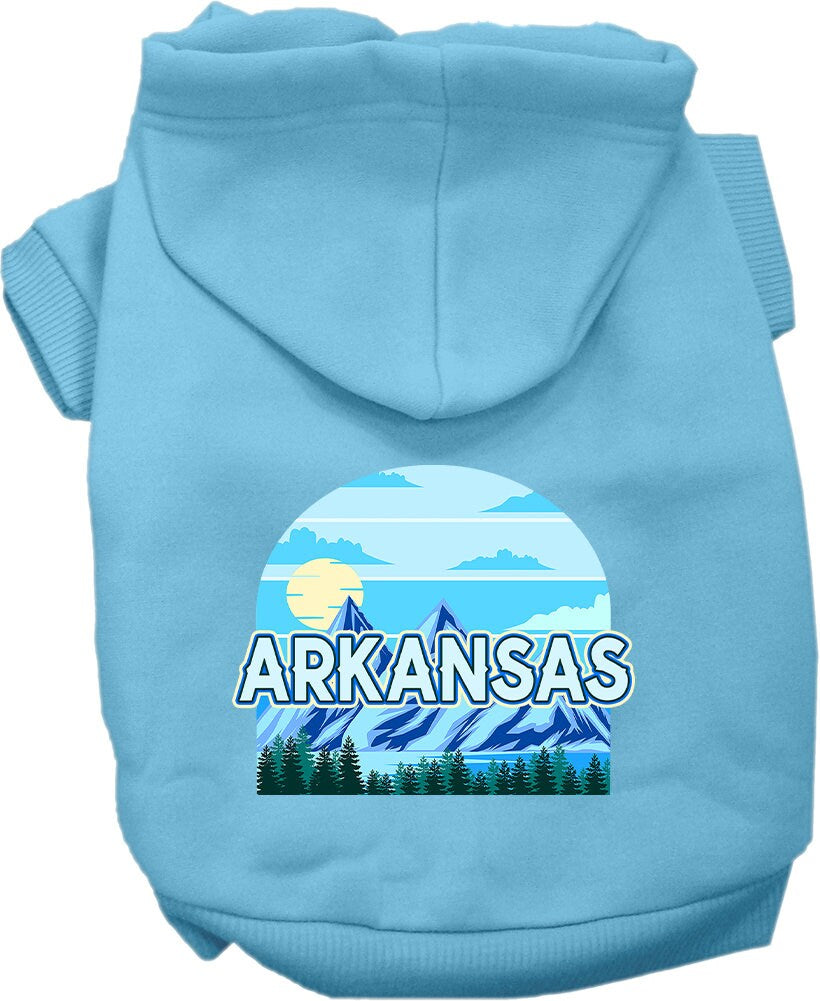 Pet Dog & Cat Screen Printed Hoodie for Small to Medium Pets (Sizes XS-XL), "Arkansas Trailblazer"