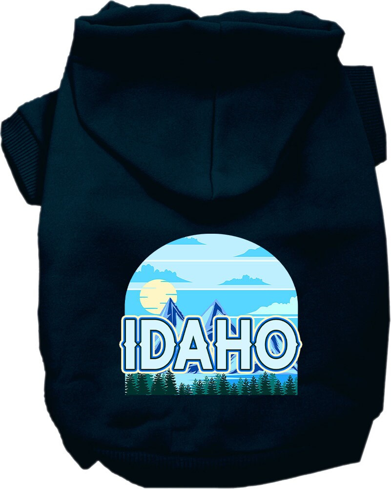 Pet Dog & Cat Screen Printed Hoodie for Small to Medium Pets (Sizes XS-XL), "Idaho Trailblazer"