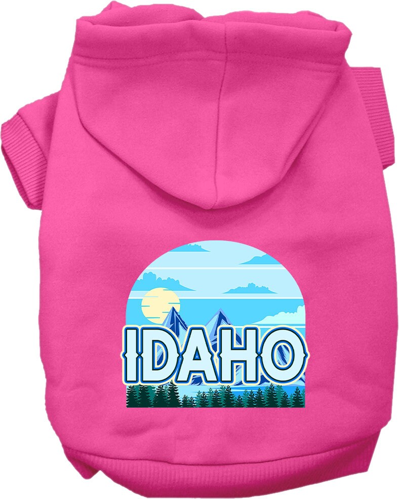 Pet Dog & Cat Screen Printed Hoodie for Small to Medium Pets (Sizes XS-XL), "Idaho Trailblazer"