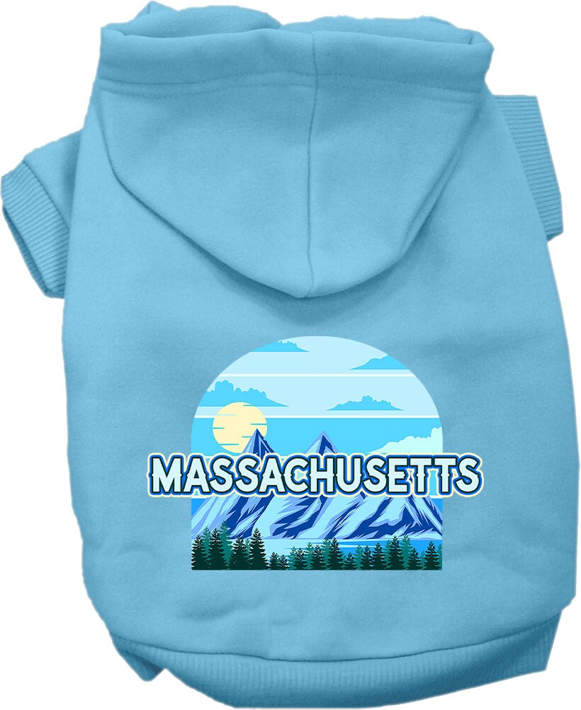 Pet Dog & Cat Screen Printed Hoodie for Medium to Large Pets (Sizes 2XL-6XL), "Massachusetts Trailblazer"