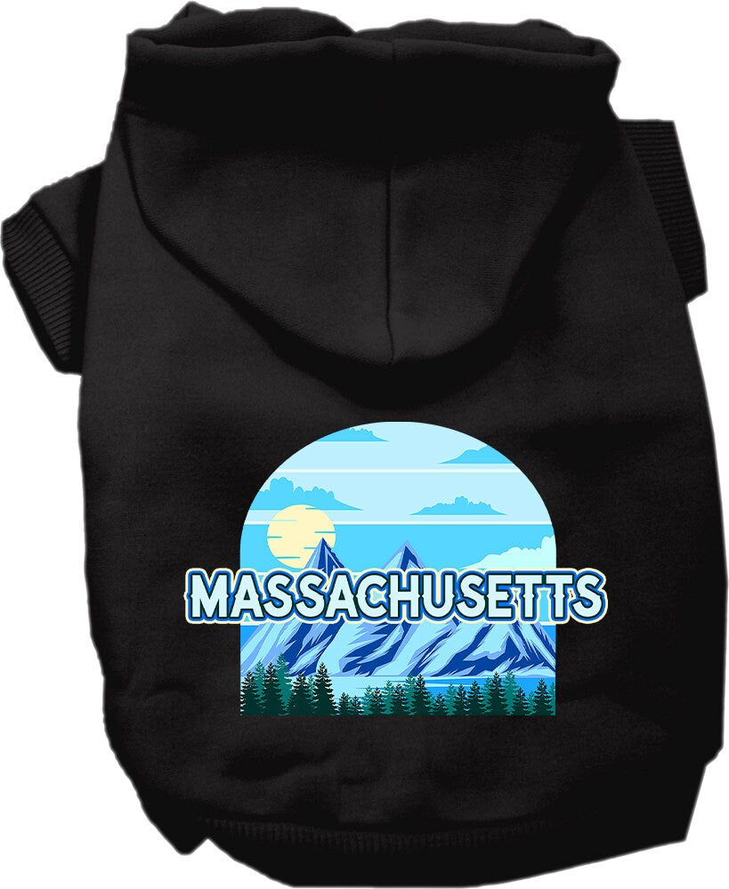 Pet Dog & Cat Screen Printed Hoodie for Medium to Large Pets (Sizes 2XL-6XL), "Massachusetts Trailblazer"