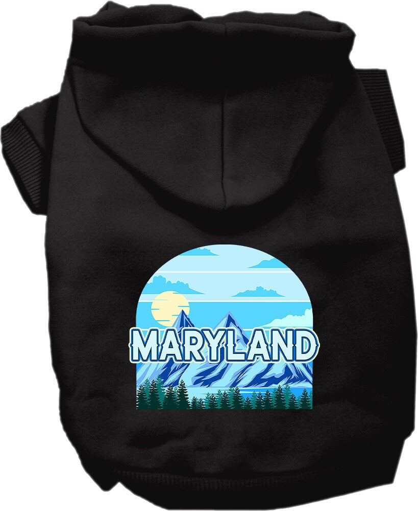 Pet Dog & Cat Screen Printed Hoodie for Medium to Large Pets (Sizes 2XL-6XL), "Maryland Trailblazer"