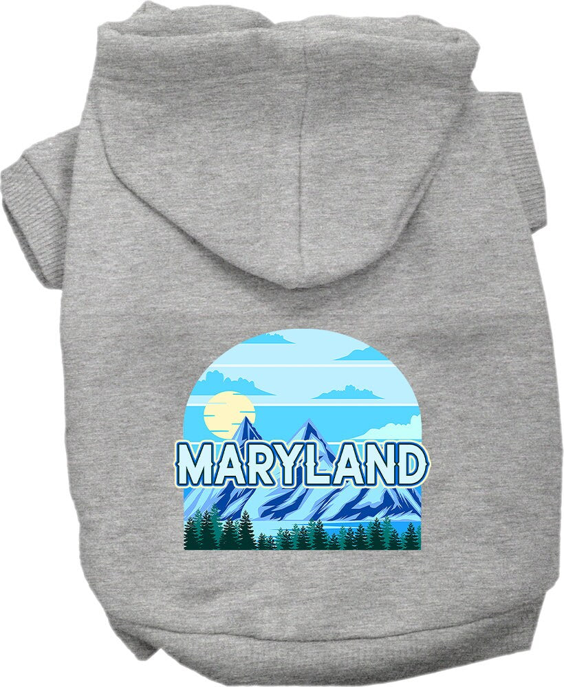 Pet Dog & Cat Screen Printed Hoodie for Small to Medium Pets (Sizes XS-XL), "Maryland Trailblazer"