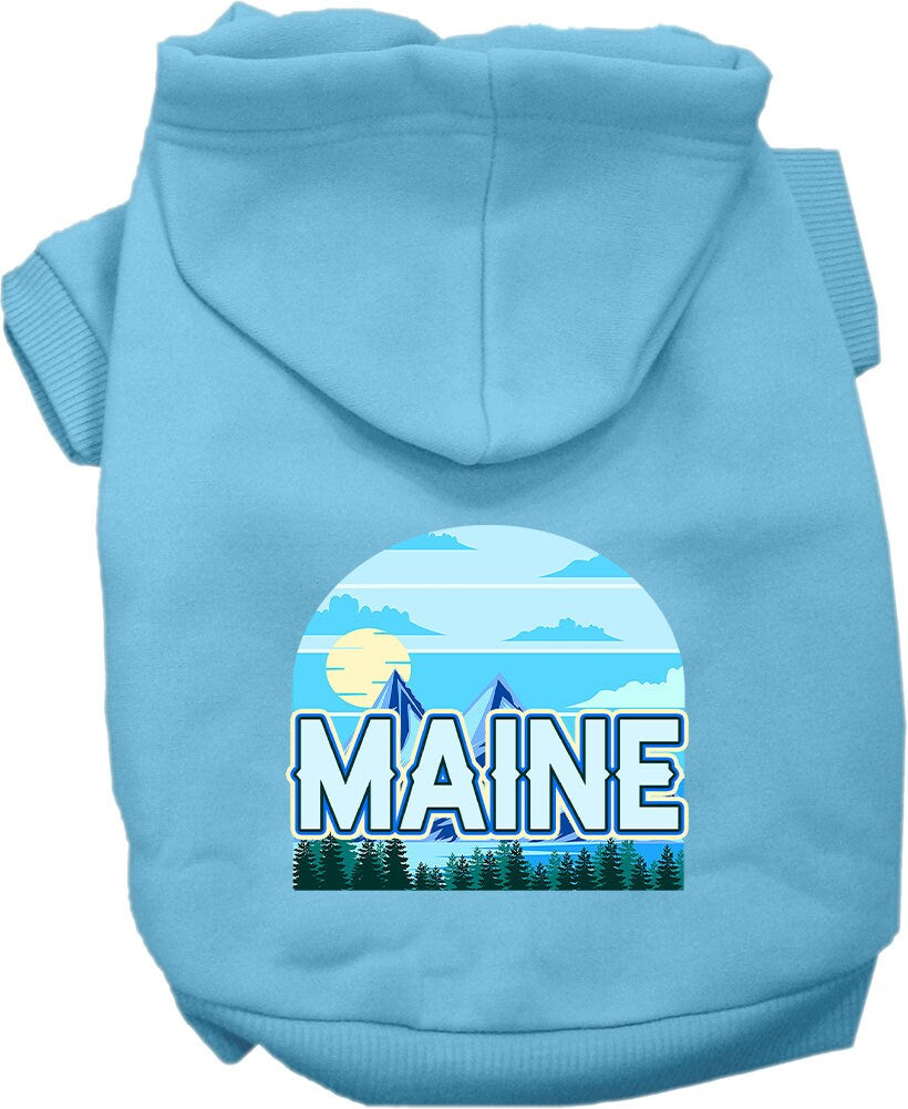 Pet Dog & Cat Screen Printed Hoodie for Small to Medium Pets (Sizes XS-XL), "Maine Trailblazer"