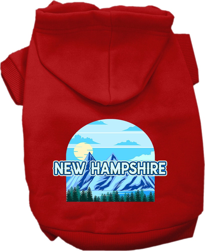 Pet Dog & Cat Screen Printed Hoodie for Medium to Large Pets (Sizes 2XL-6XL), "New Hampshire Trailblazer"