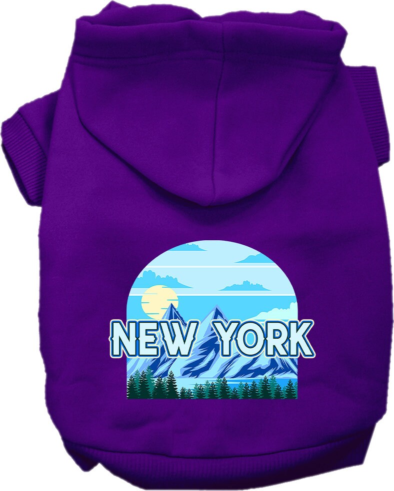 Pet Dog & Cat Screen Printed Hoodie for Medium to Large Pets (Sizes 2XL-6XL), "New York Trailblazer"