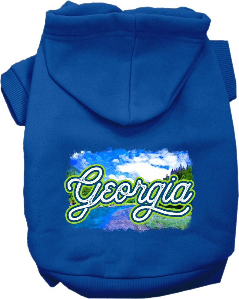 Pet Dog & Cat Screen Printed Hoodie for Small to Medium Pets (Sizes XS-XL), "Georgia Summer"