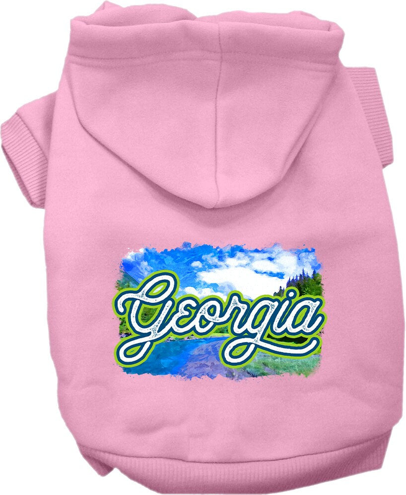 Pet Dog & Cat Screen Printed Hoodie for Medium to Large Pets (Sizes 2XL-6XL), "Georgia Summer"