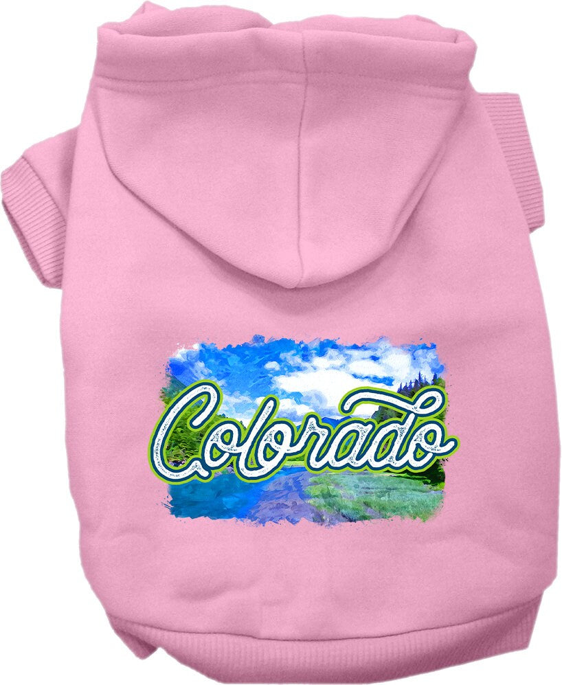 Pet Dog & Cat Screen Printed Hoodie for Medium to Large Pets (Sizes 2XL-6XL), "Colorado Summer"