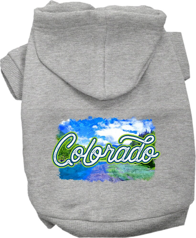 Pet Dog & Cat Screen Printed Hoodie for Medium to Large Pets (Sizes 2XL-6XL), "Colorado Summer"