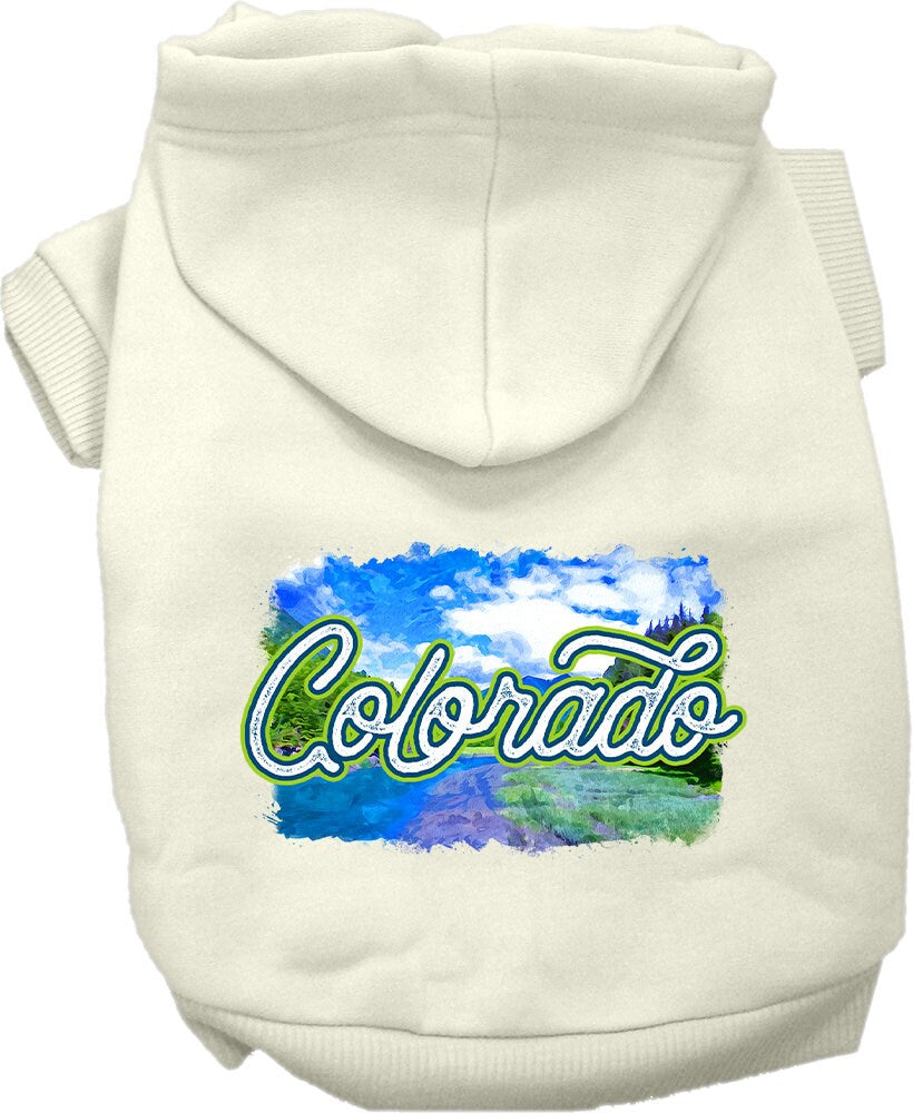 Pet Dog & Cat Screen Printed Hoodie for Small to Medium Pets (Sizes XS-XL), "Colorado Summer"