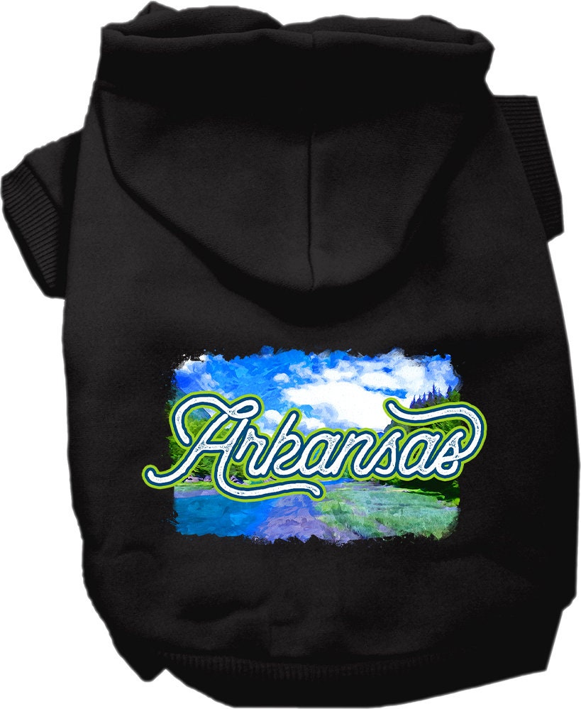 Pet Dog & Cat Screen Printed Hoodie for Medium to Large Pets (Sizes 2XL-6XL), "Arkansas Summer"