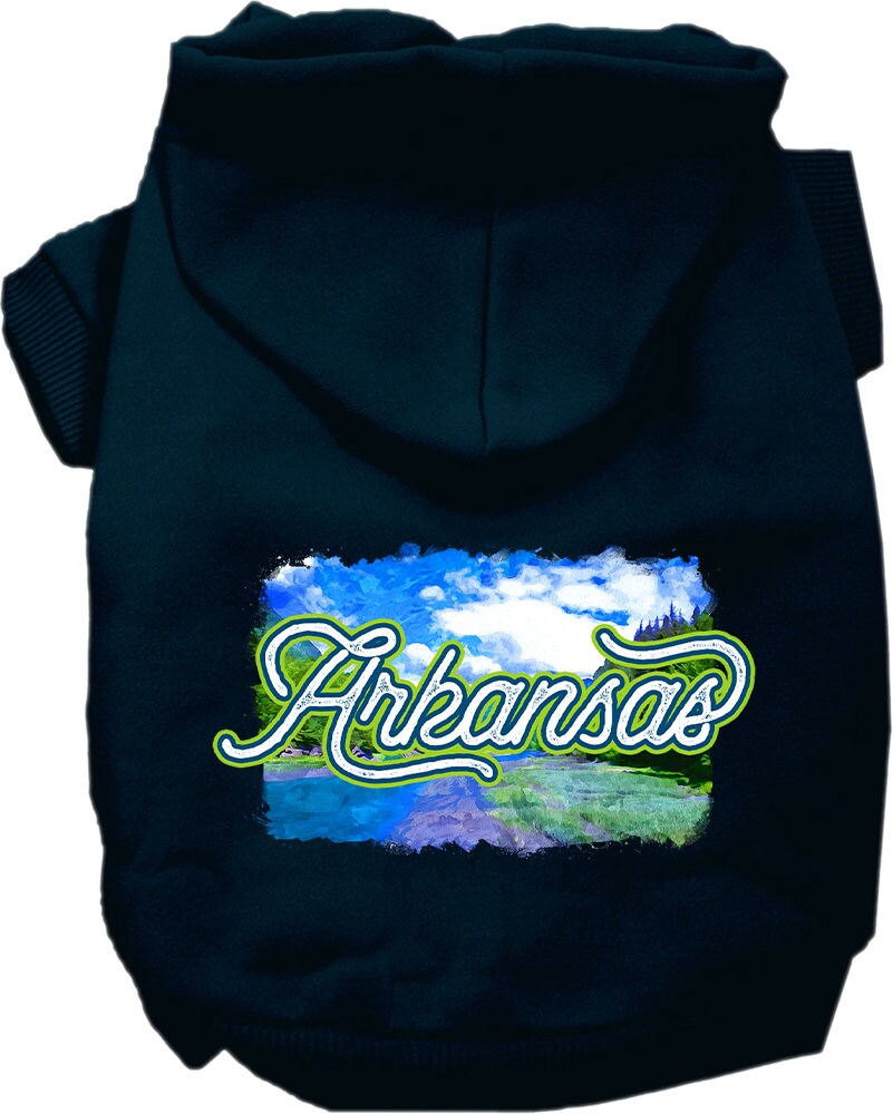 Pet Dog & Cat Screen Printed Hoodie for Small to Medium Pets (Sizes XS-XL), "Arkansas Summer"