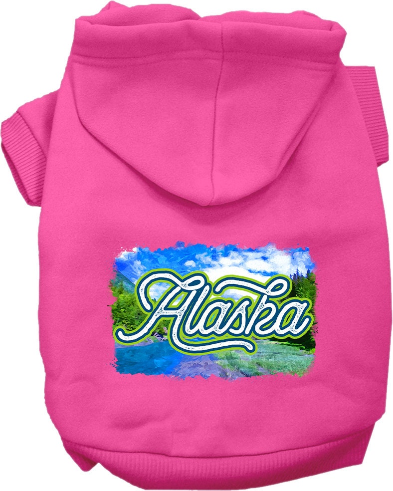 Pet Dog & Cat Screen Printed Hoodie for Small to Medium Pets (Sizes XS-XL), "Alaska Summer"